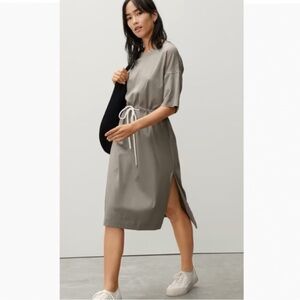 Everlane The Luxe Cotton Tie Front Tee Dress. Size L.